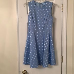 Draper James Polka Dot Dress Blue White Size 4